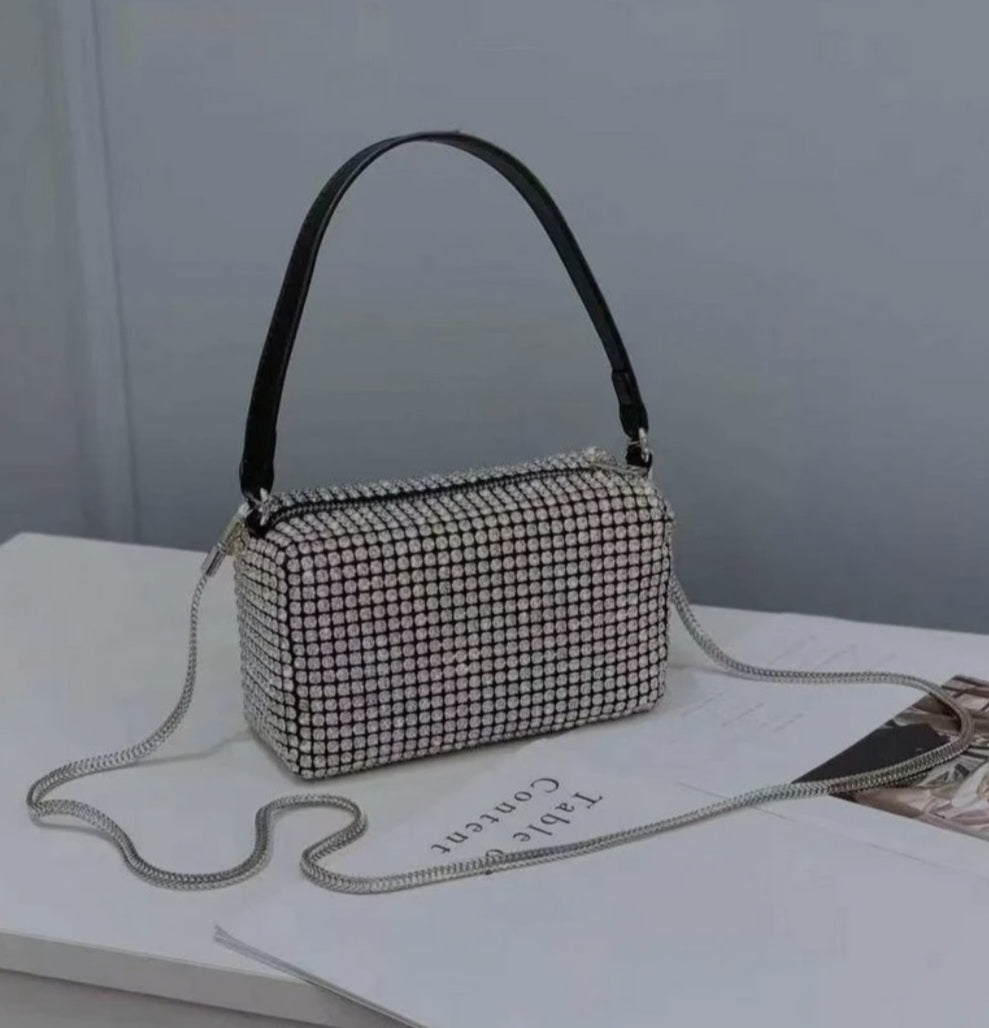 Kleine Strass Mesh Umhängetasche Handtasche